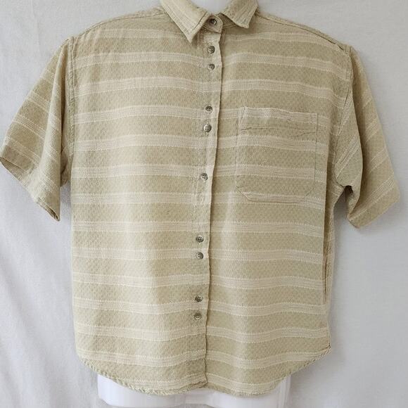 Citi Craze Vintage light beige button down  Blouse Womens Size Medium - Picture 1 of 7